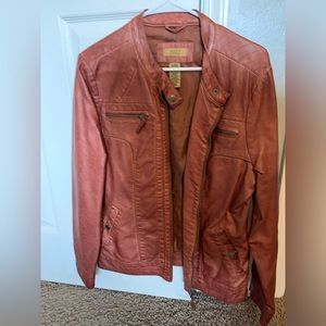 Tan Valerie Steven pleather jacket size L